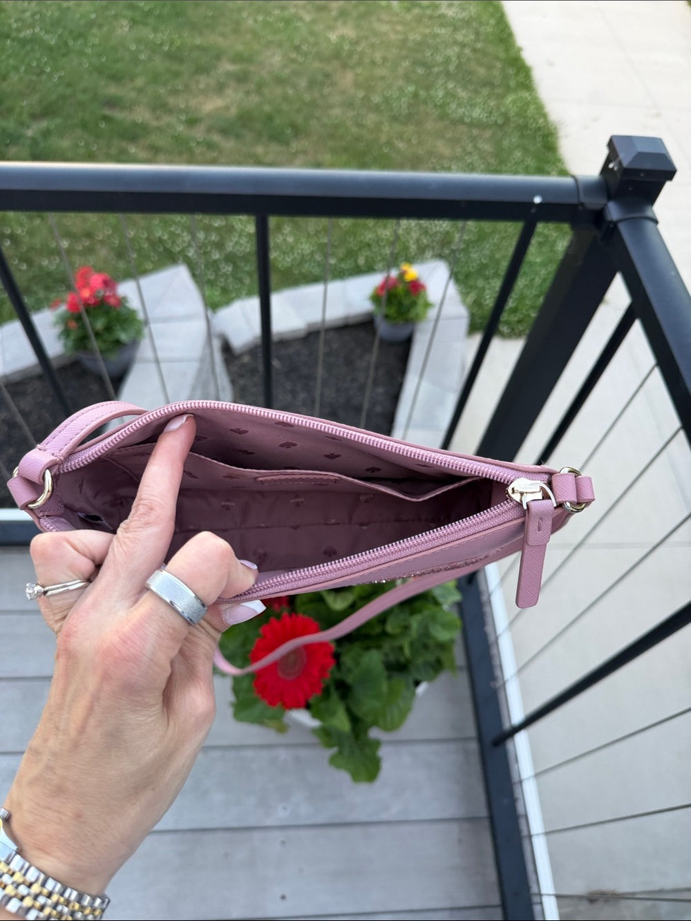 kate spade mauve pink glitter-accent crossbody - Picture 3 of 7
